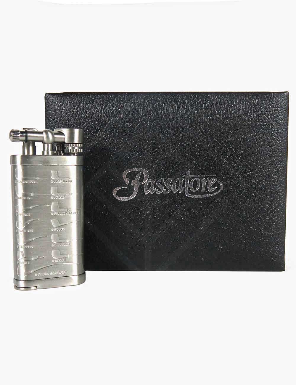 Brichetă Flint pipe lighter PASSATORE "Leonard" nickel satin antique